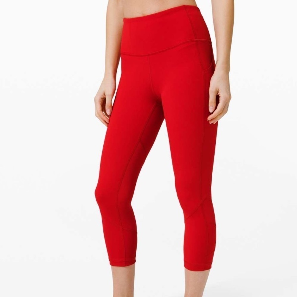 Lululemon Pace Rival High-Rise Crop Dark Red